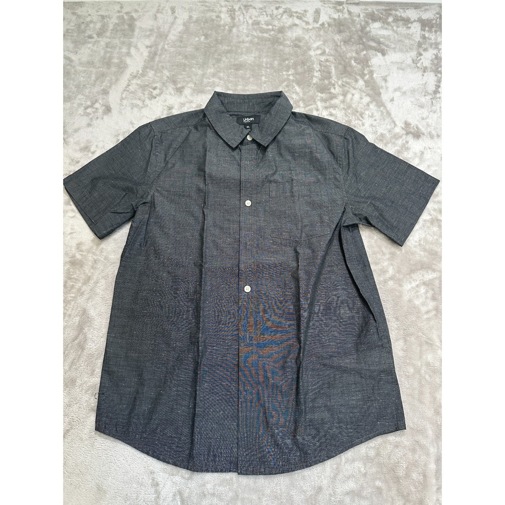 Urban Pipeline Boys Button Down‎ Shirt Size XL Charcoal Gray Short Sleeve EUC
